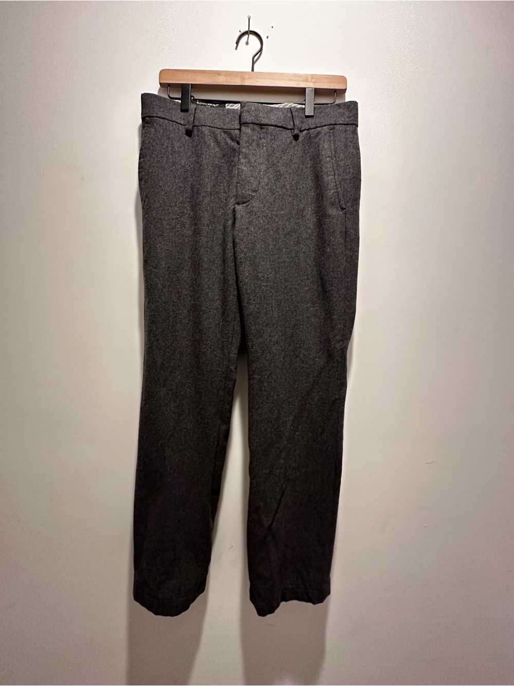 Banana Republic Emerson Men's Dark Charcoal Wool Dress Pants